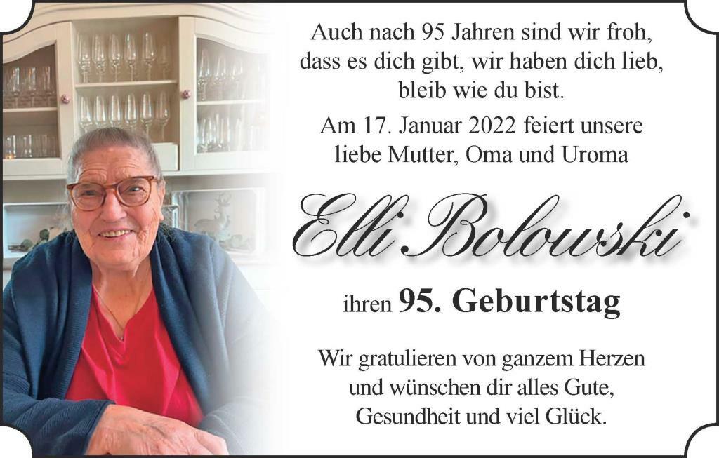 95. Geburtstag Elli Bolowski