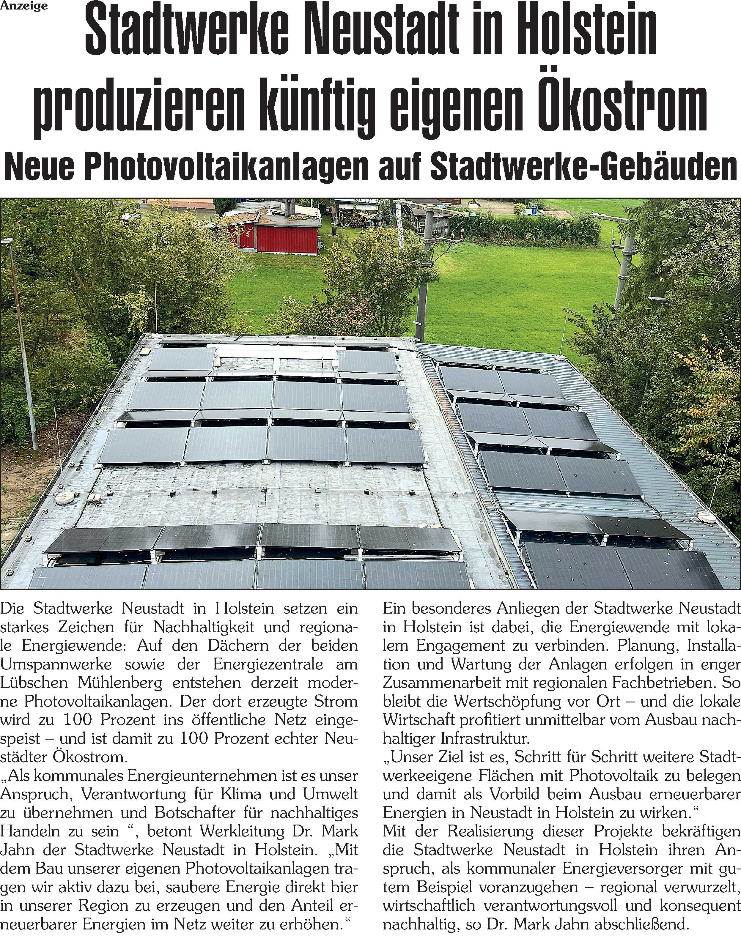 PR Artikel Ökostrom