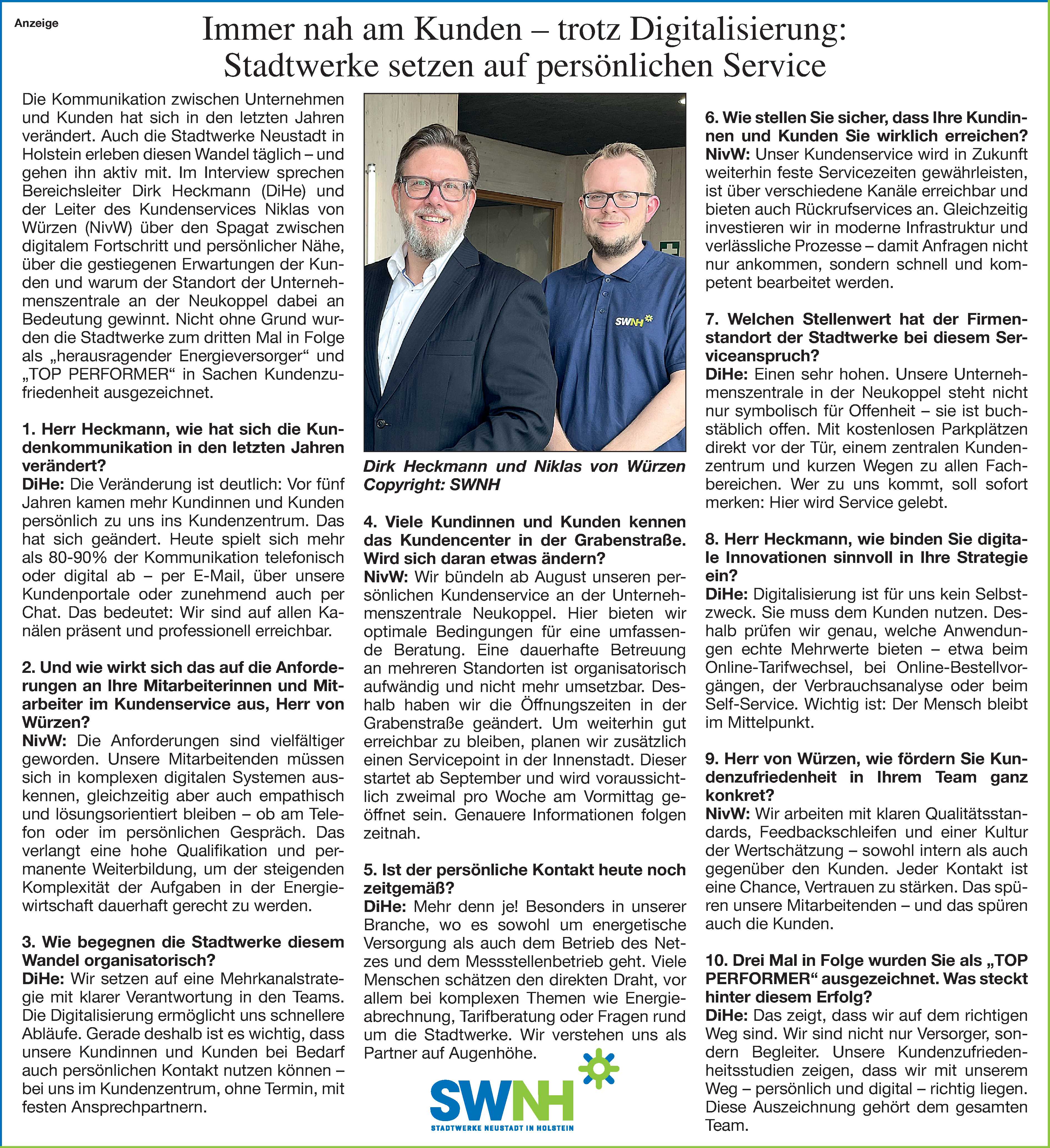 Interview Heckmann/von Würzen
