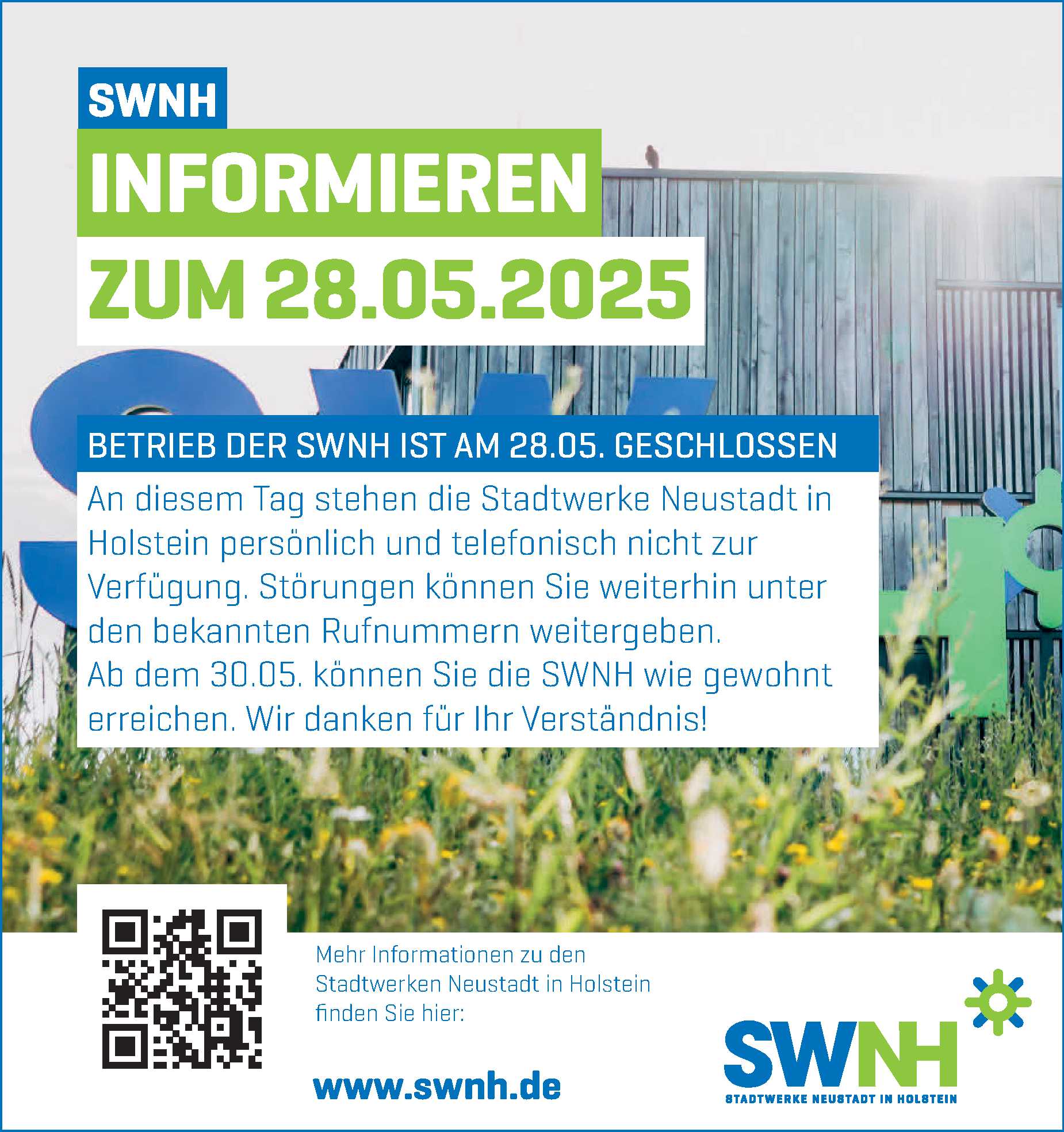 Betrieb am 28.05.geschlossen