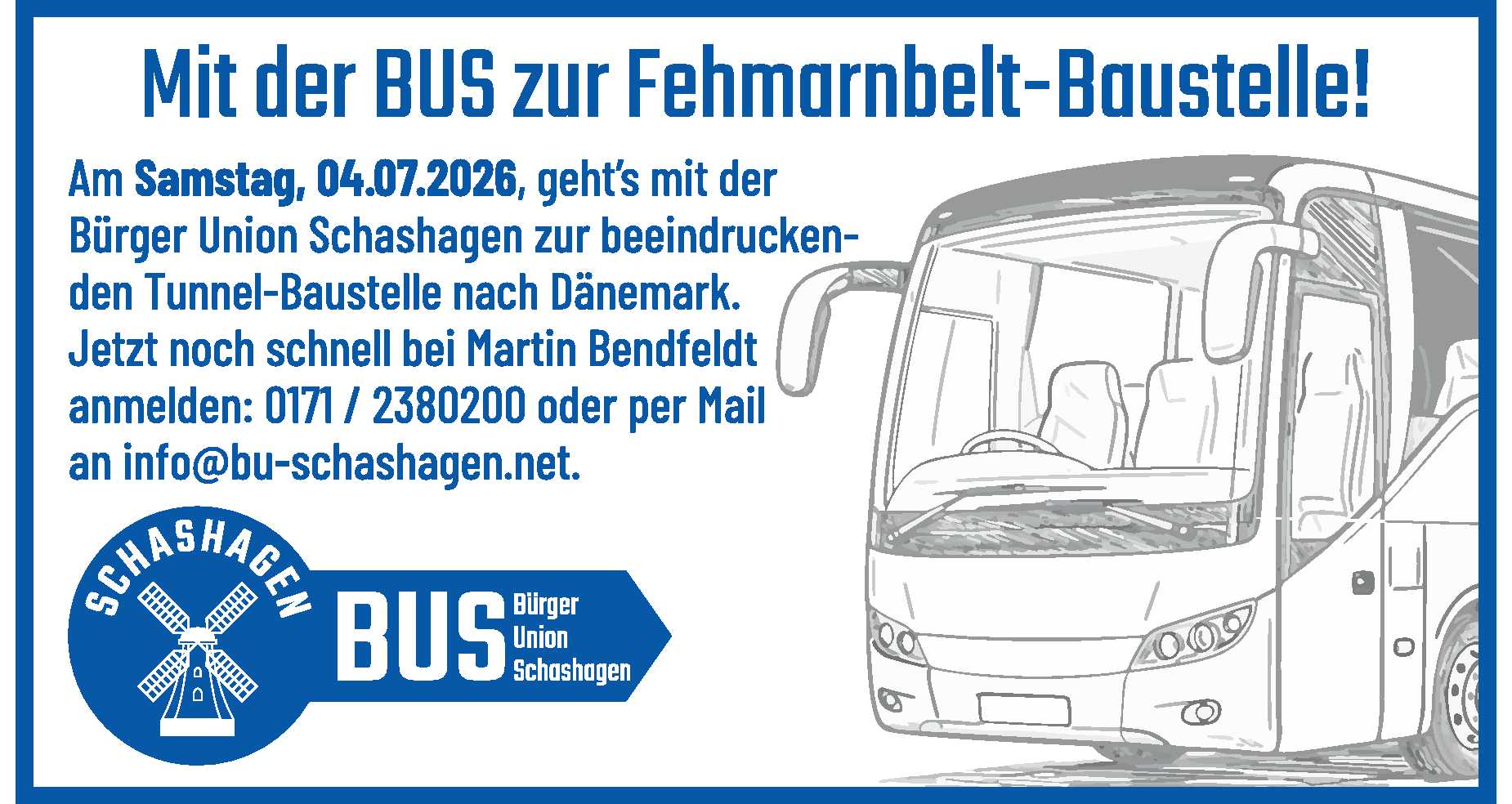 Anzeige Bürgerunion Schashagen Spende 