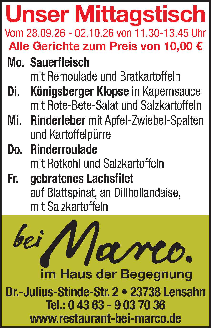 Mittagstisch 26.09.206