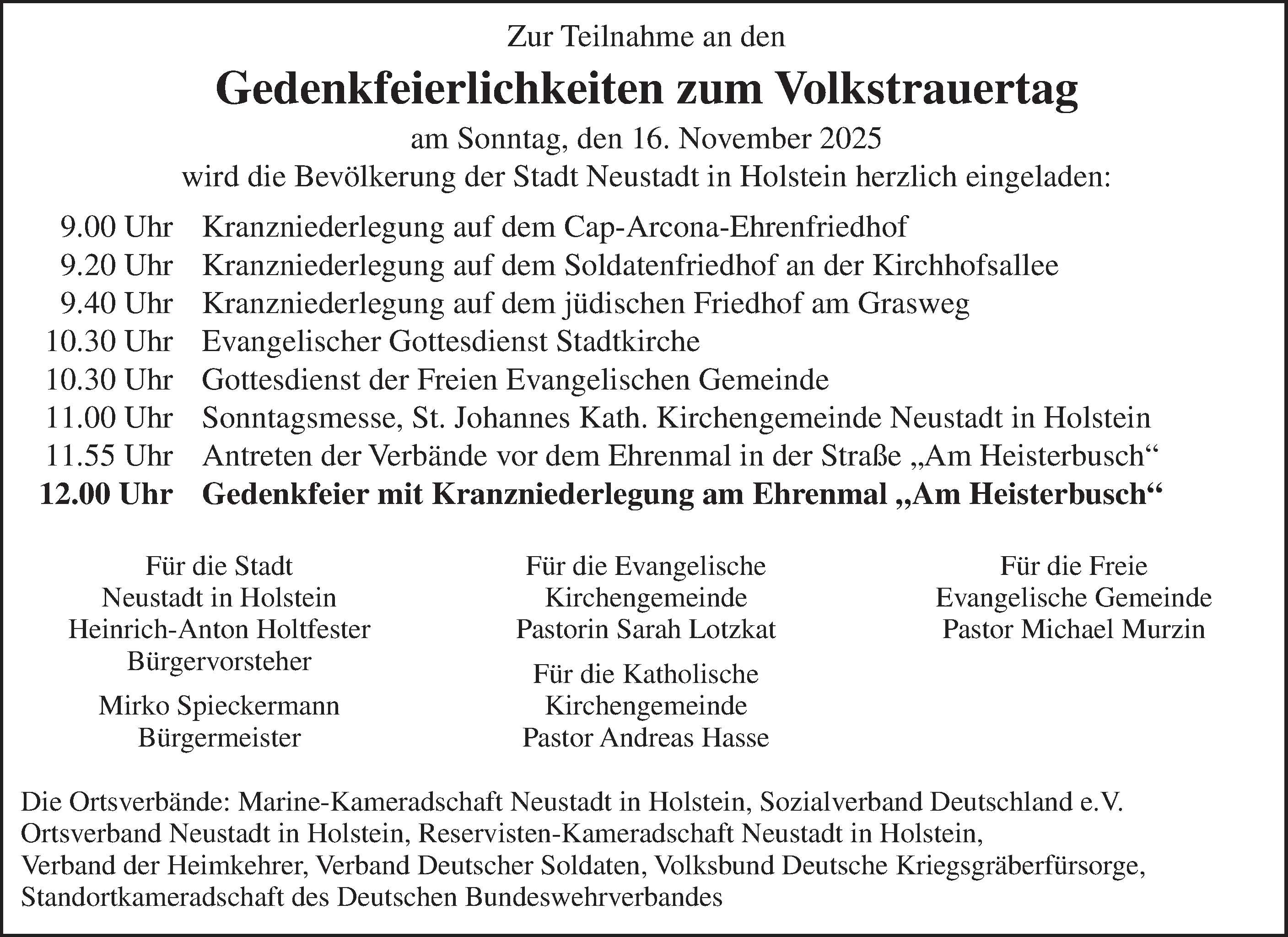 Volkstrauertag Samstag