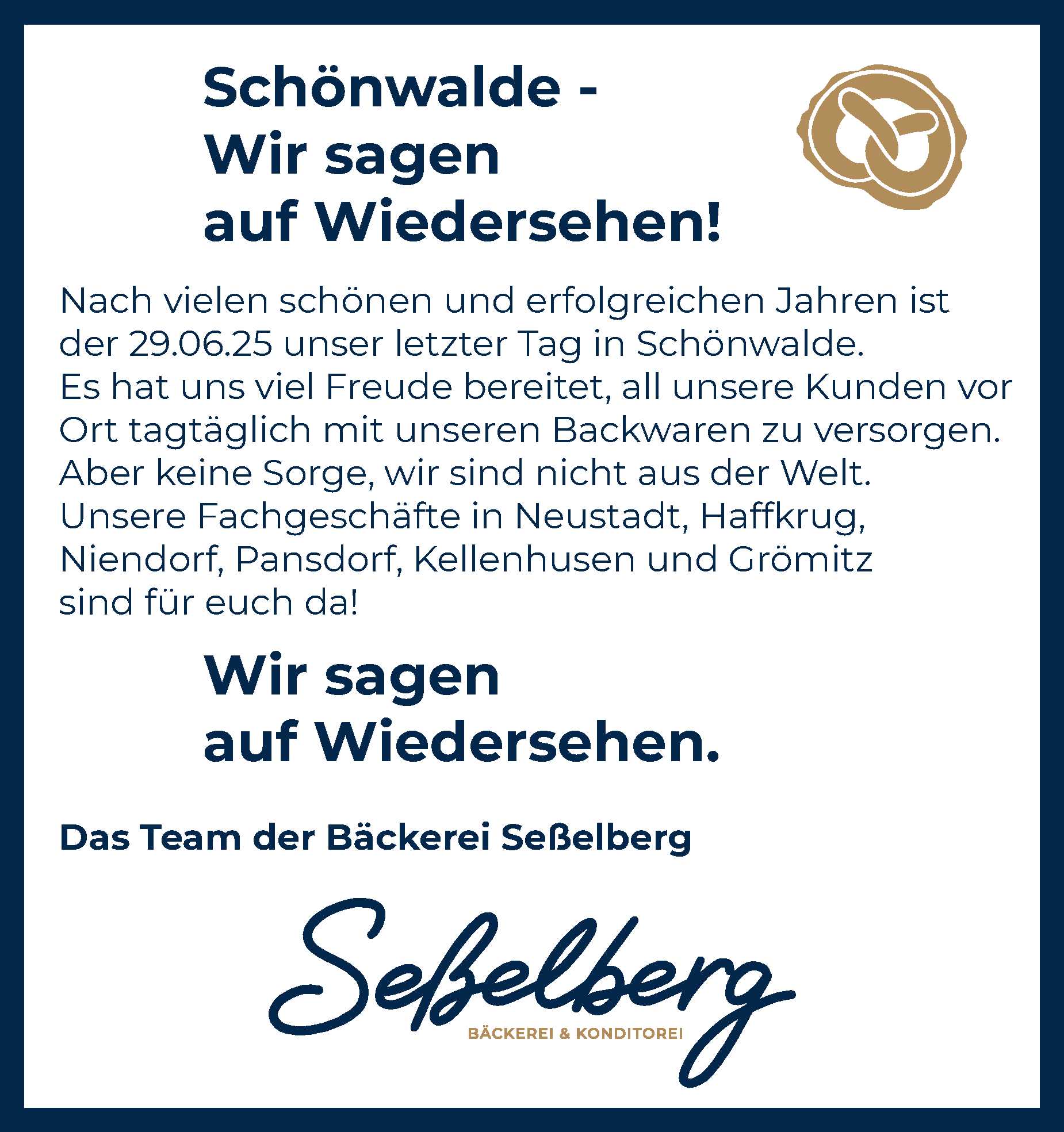 Filialschließung / Schönwalde  