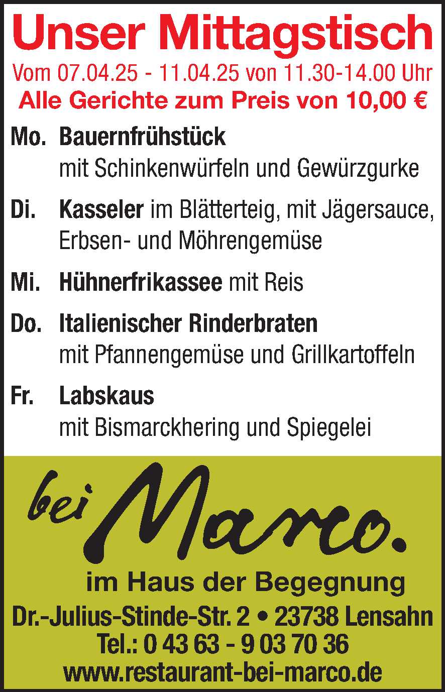 Mittagstisch 05.04.2025