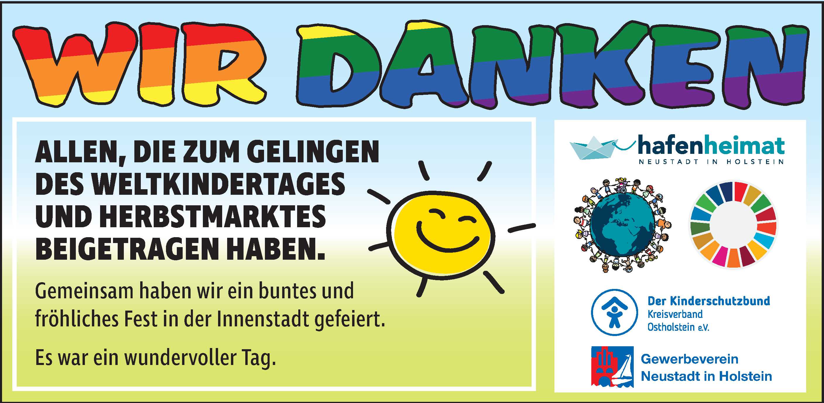 Danksagung Weltkindertag