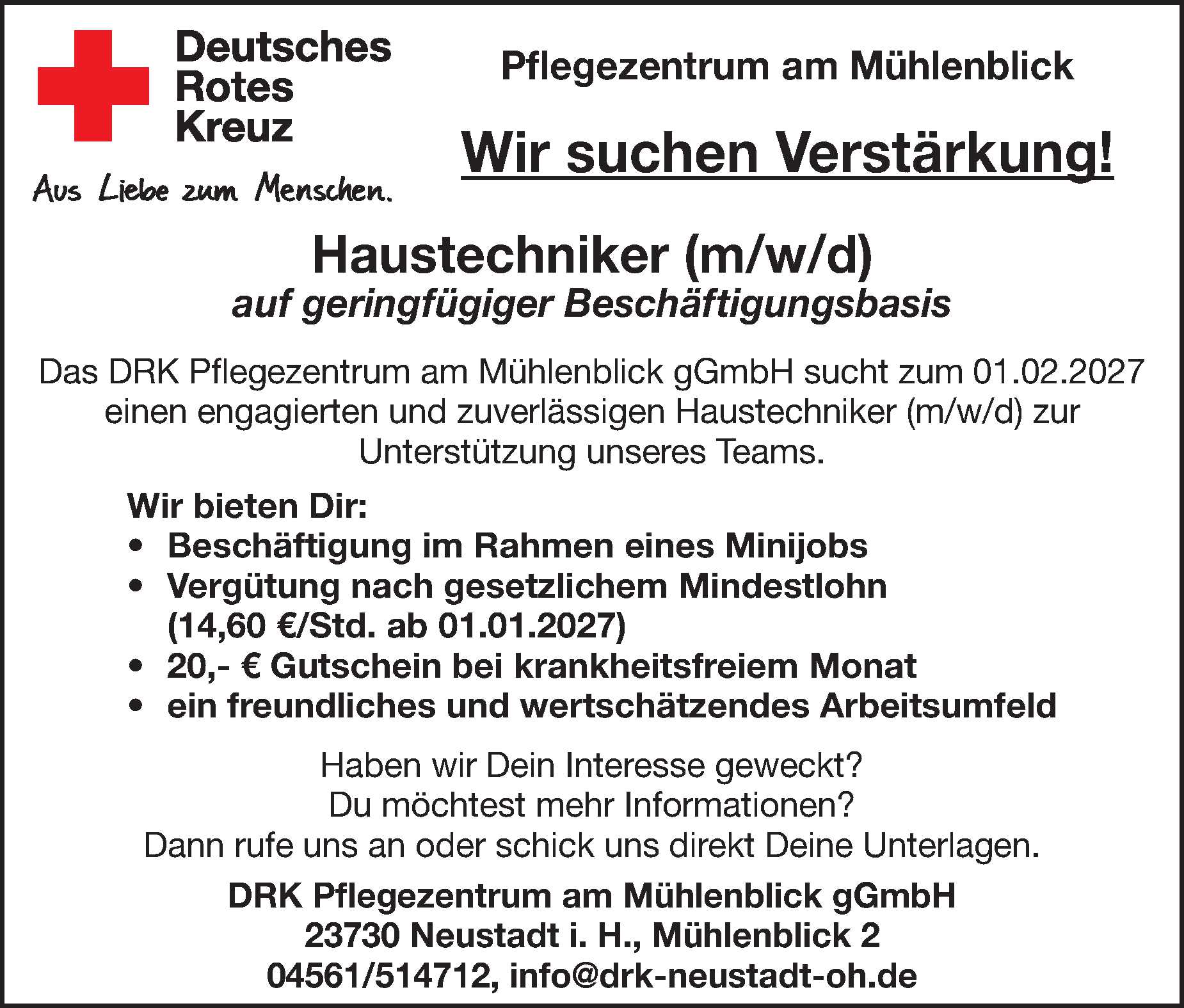 Stellenanzeige Haustechniker