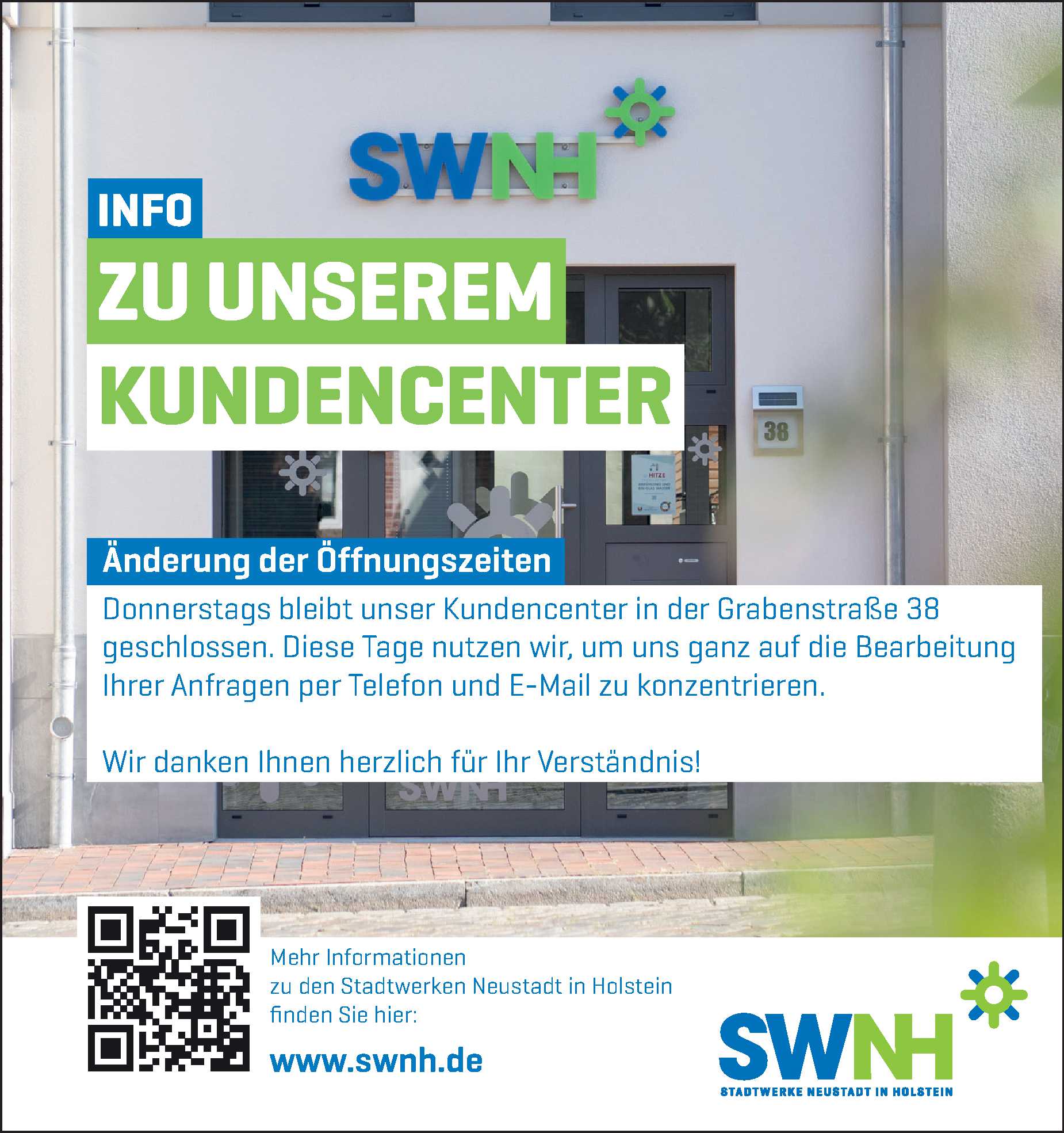 Kundencenter geschlossen