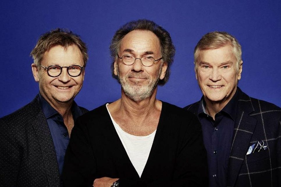 René Heindersdorff, Hugo Egon Balder und Jochen Busse (v. lks.) sind in "Komplexe Väter" zu sehen.