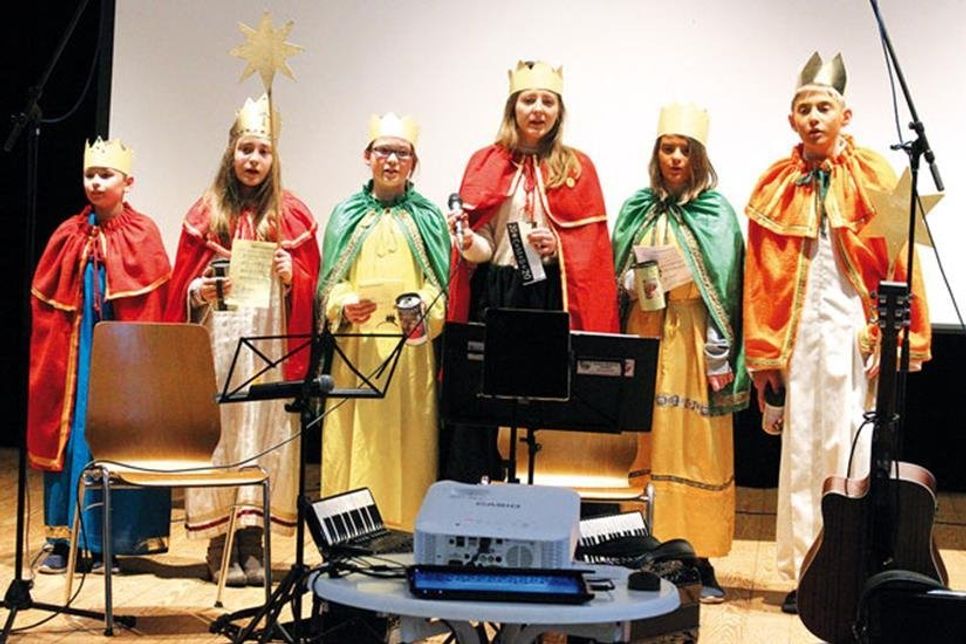 Auch die Sternsinger kamen zum Neujahrsempfang und sammelten Geld für Kinder im Libanon.