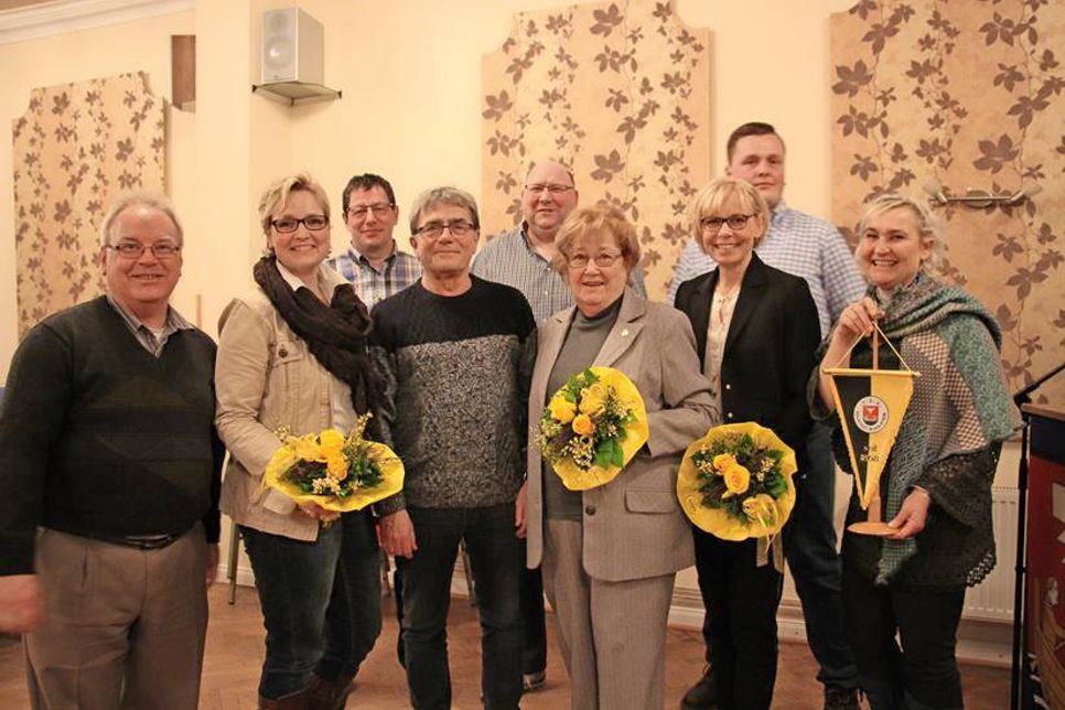 Der Vorstand: Ulf Kuzla, Julia Hamer, Jens Niko, Walter Konietzko, Jörg Henkel, Ottilie Rühl, Ruth Volmer, Jonas Clemens und Heidrun Seidel (v. lks.).