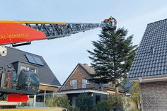 Die Freiwillige Feuerwehr aus Bad Schwartau-Rensefeld unterstützte  das Abtragen des Baumes mit ihrer Drehleiter.