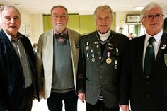 Vorsitzender Helmut Groß (2. v. re.) mit den Ehrengästen und Grußrednern NDSB-Vizepräsident Ekkehard Merbeth (re.), Jürgen Fischer vom Kreissportverband OH und Kreispräsident Harald Werner (v. lks.).