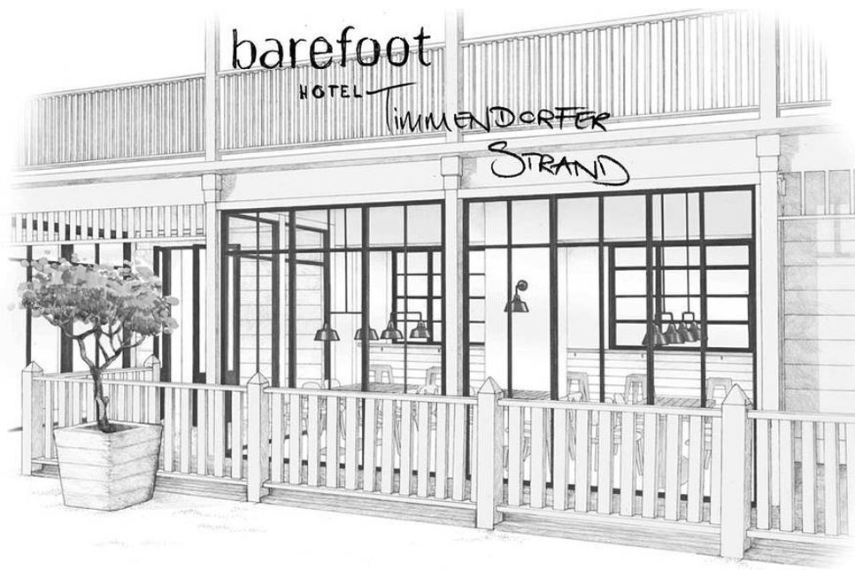 Eine der ersten Skizzen, die von Til Schweigers Hotel in Timmendorfer Strand veröffentlicht wurden. (Quelle: barefoot Hotel)