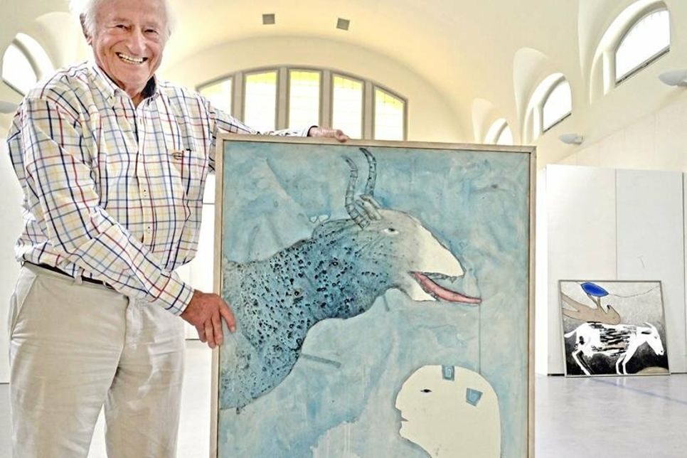 Tierische Phantasiegestalten der deutsch-dänischen Künstlerin Hanne Nagel-Axelsen hat Dieter Pape in die Ausstellung „Wer Angst vor Rot, Gelb, Blau?“ aufgenommen.