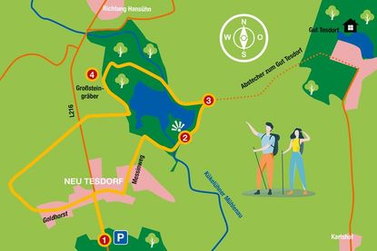 Die Rundtour führt abseits der bekannten Wege auf 5,5 beziehungsweise 8,5 Kilometern durch stille Wälder, vorbei an alten Alleen und der Kükelühner Mühlenau. Wer mag, macht noch einen Abstecher zum Gut Testorf.