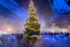 Mit einer imposanten Lasershow am Tannenbaum wurde die „Lichterstadt Eutin“ am Montag eröffnet.