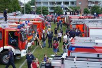 Um 12 Uhr wurde der Tag der Feuerwehr mit einem lautstarken Sirenenkonzert eingeläutet.