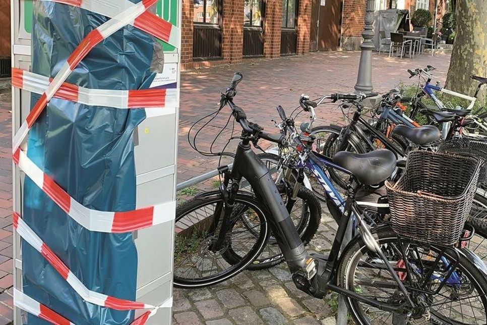 Vandalismus an den Fahrradstationen, hier der Standort Marktplatz.