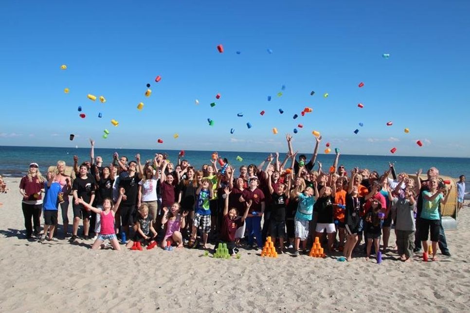 Sport-Stacker am Ostseestrand.