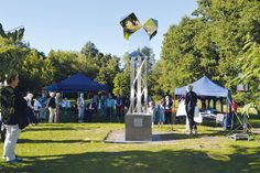 Im feierlichem Rahmen wurde der „Pythagoraeder“ jetzt in Bad Schwartaus Kurpark eingeweiht.