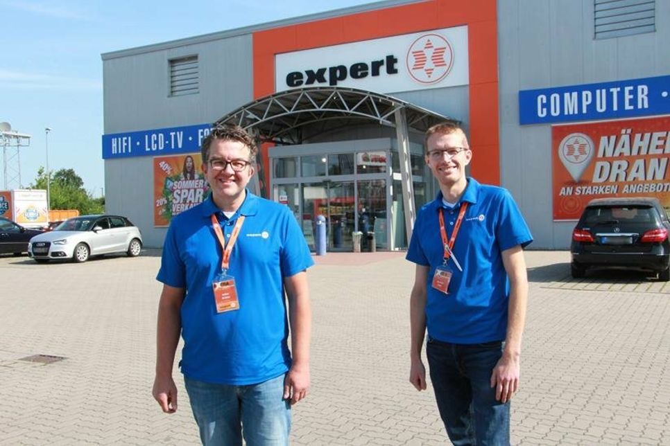 Freuen sich auf neue Abteilungen im Oktober: Marktleiter Heino Richter (lks.) und sein Stellvertreter sowie Abteilungsleiter Haustechnik Norman Bock.