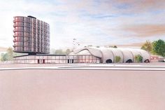 So könnte laut Architekt und Verwaltung eine Grundsanierung  als „ETC und Sporthotel Timmendorfer Strand“ aussehen.  Diese Skizze wurde während der öffentlichen Sitzung präsentiert.  Bei der Fragestellung des Bürgerentscheides wird aber nur über eine  Sanierung im Bestand abgestimmt. Für die Sanierung mit Mehrwert ist ein Hotelneubau neben der Eishalle – wie auf der Skizze zu sehen –  zur Finanzierung zwingend erforderlich.