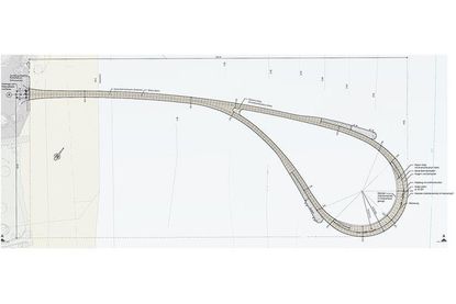 Die Spitze der neuen Seebrücke (und des Rundweges) ist zirka 250 Meter vom Ufer entfernt, dort ist die Brücke bis zu sieben Meter breit.