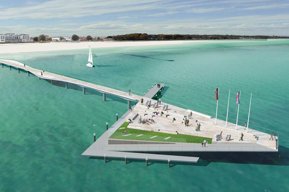 Architektenentwurf der neuen Seebrücke Scharbeutz.