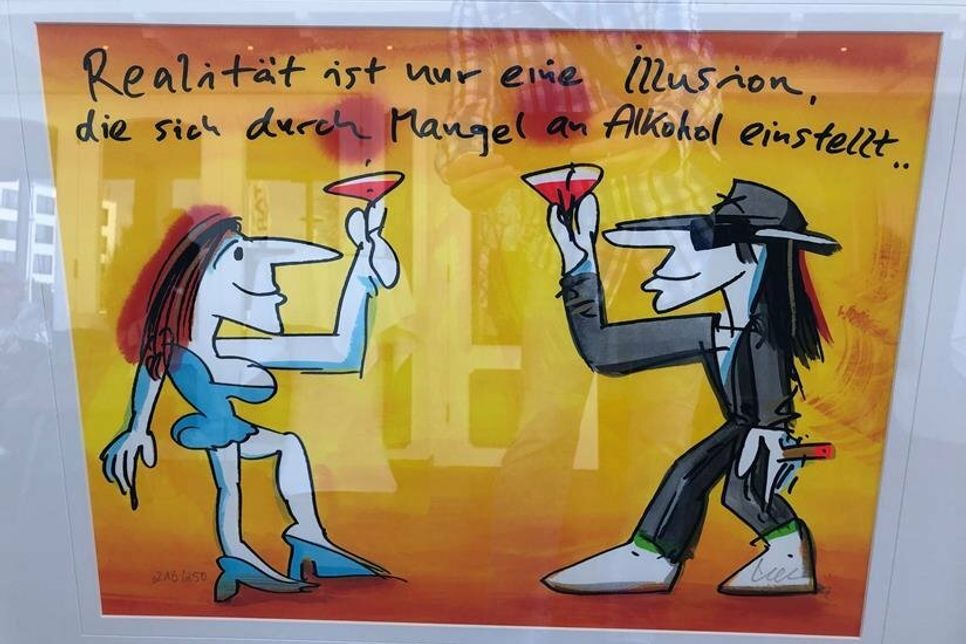 Die Originalgemälde von Udo Lindenberg können nicht nur bewundert, sondern auch erworben werden.