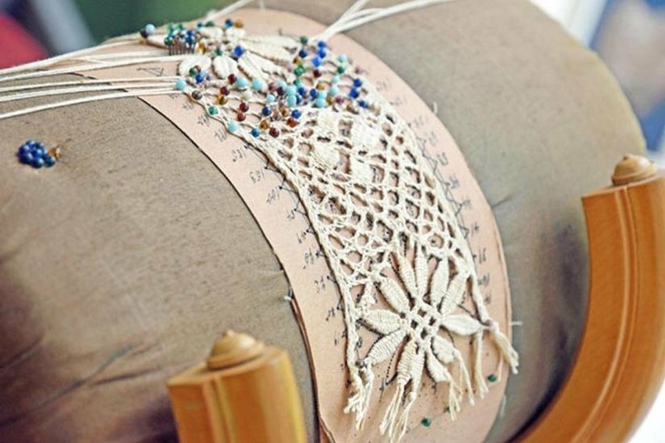 Historische Handarbeit im Detail.