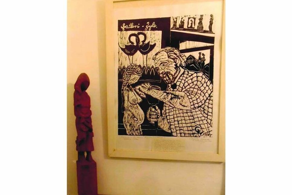 Gegenseitig beschenkten sich die Künstler in der Galerie Jyle jeweils mit dem Portrait des anderen.