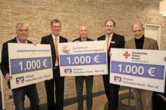 Spendenübergabe mit Dr. Volker Schulz, Ulf Braune, Joachim Franke, Timo Schöning und Fritz Schramm (v. lks.).