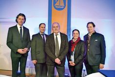 Moderator Klaus Tscheuschner (Mitte) mit Robert Wagner (v.li.), Sven Markus Kockel, Hatice Kara und Dieter W. Metz nach der Vorstellungsrunde in Niendorf/Ostsee. (Foto: René Kleinschmidt)