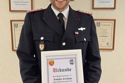 Sascha Seehase, Mitglied der Freiwilligen Feuerwehr Manhagen und Amtswehrführer des Amtes Lensahn.