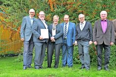 Kreisvorsitzender Bernd Heuer, 2. Gemeinschaftsleiter Michael Heesch, Heike Heesch, Landesvorsitzender Manfred Kaack, Schatzmeister Jürgen Kühl, Bernd Ohmacht (v. lks.).