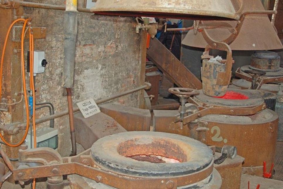 Ein Arbeitsplatz in der Gießerei.