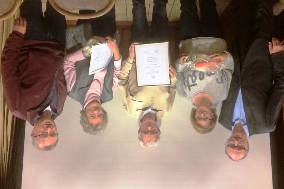 Bernd Heuer (Kreisvorsitzender), Ute und Peter Fehlandt, Renate Faase -in Vertretung von Petra Nagel-, Manfred Pundt (v. lks.).