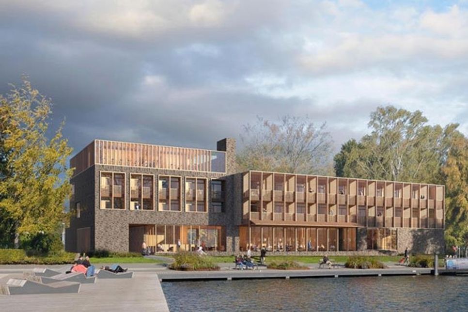 So wird es aussehen, das Hotel in der Eutiner Stadtbucht.