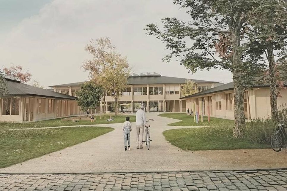 So hätte die neue Schule aussehen können: Die Kosten für den Siegerentwurf sind allerdings auf 60 Millionen Euro gestiegen.