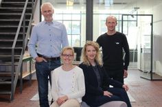 Burkhardt Geipel und Nina Maier von Hafenraum/moodworks, Petra Muchow von GEDANKENtanken und Joachim Wegener von Wegener Architekten (v. lks.) freuen sich auf den Tag der offenen Tür.