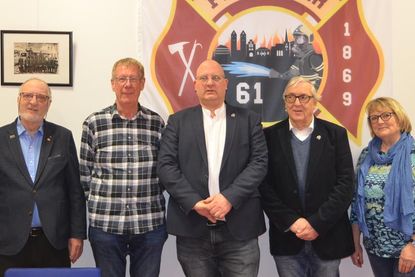 Der Vorstand: Beisitzer Hans-Erwin Jaekel, Schriftführer Dirk Grönzin,1. Vorsitzender Florian Jaekel, Kassenwart Jürgen von Schassen und 2. Vorsitzende Edeltraut Jessen (v. lks.).