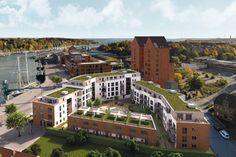 Blick auf das neue Hafenquartier in Neustadt.