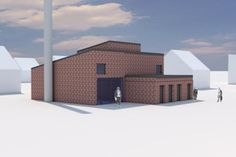 Die Ansicht der neuen Technikzentrale im Lübschen Mühlenberg. (Skizze: Architekt Hoffmann)