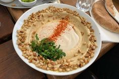 Rote Linsen Erdnussbutter Humus.