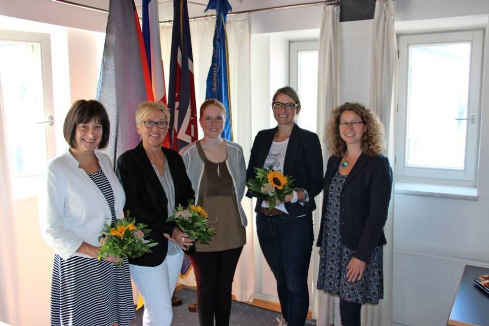 Die Referentinnen: Bürgermeisterin Dr. Tordis Batscheider, Kirsten Sköries (Landbäckerei Puck), Wiebke Schiebold (Projektleiterin Familie und Beruf), Gesche Muchow (der reporter) und Gleichstellungsbeauftragte Natalia von Levetzow (v. lks.).