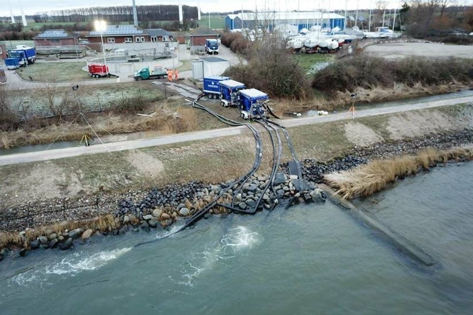 THW im Hochwassereinsatz auf Fehmarn