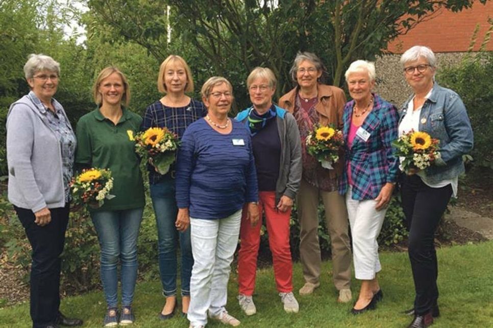Im Vorstand des Kreislandfrauenverbandes: Doris Fey, Sandra Plaug, Renate Drögemüller, Renate-M. Jacobshagen, Helga Först, Linda Lestsch, Brunhilde Zander und Annette Blöcker