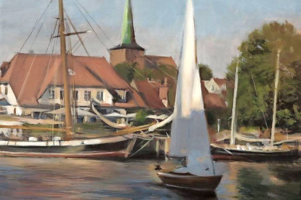 Till Warwas, Segler im Hafen, Neustadt, 2016, Acryl auf Leinwand.
