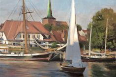 Till Warwas, Segler im Hafen, Neustadt, 2016, Acryl auf Leinwand.